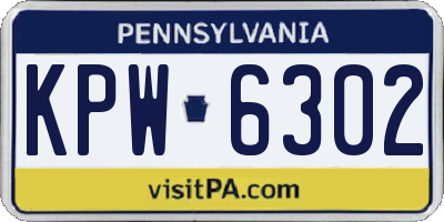 PA license plate KPW6302
