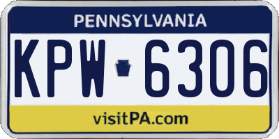 PA license plate KPW6306