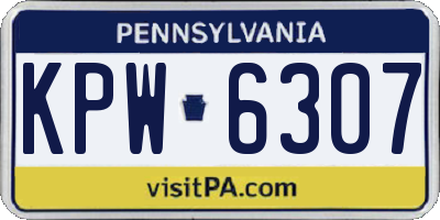 PA license plate KPW6307