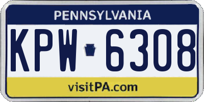 PA license plate KPW6308