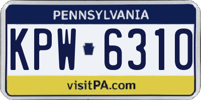 PA license plate KPW6310
