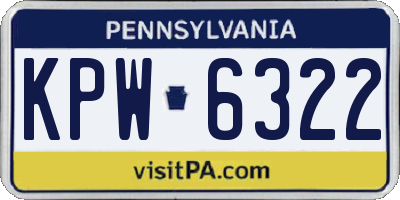PA license plate KPW6322