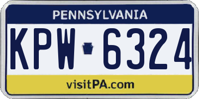 PA license plate KPW6324