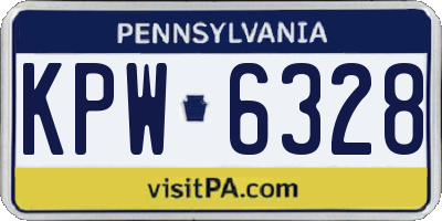 PA license plate KPW6328