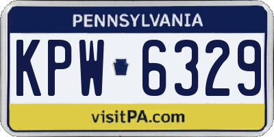 PA license plate KPW6329