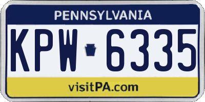 PA license plate KPW6335