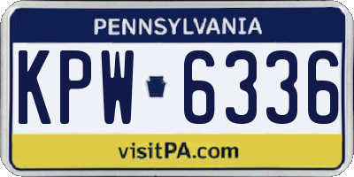 PA license plate KPW6336