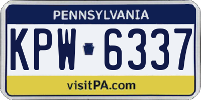 PA license plate KPW6337
