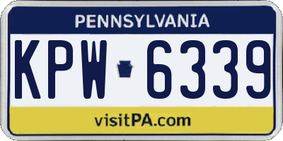 PA license plate KPW6339