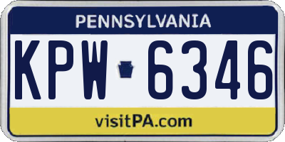 PA license plate KPW6346