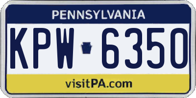 PA license plate KPW6350