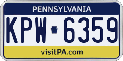 PA license plate KPW6359