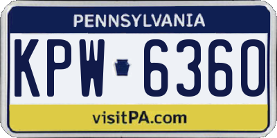 PA license plate KPW6360