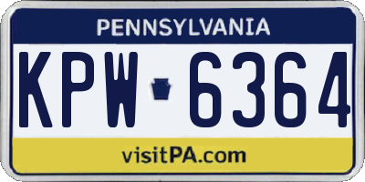 PA license plate KPW6364