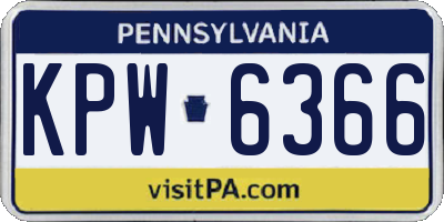 PA license plate KPW6366