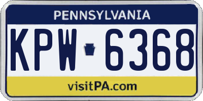 PA license plate KPW6368