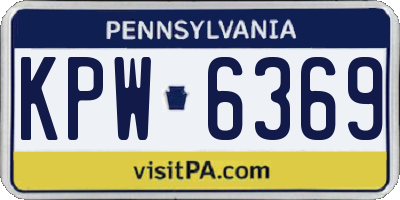 PA license plate KPW6369