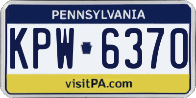 PA license plate KPW6370