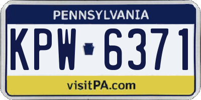 PA license plate KPW6371