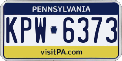 PA license plate KPW6373