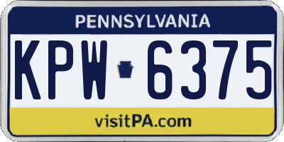 PA license plate KPW6375