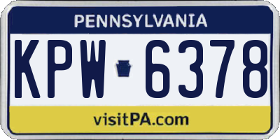 PA license plate KPW6378