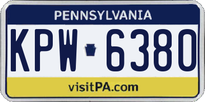 PA license plate KPW6380