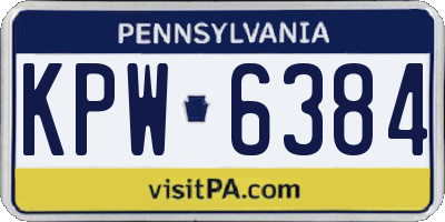 PA license plate KPW6384