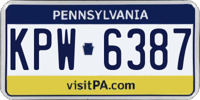 PA license plate KPW6387