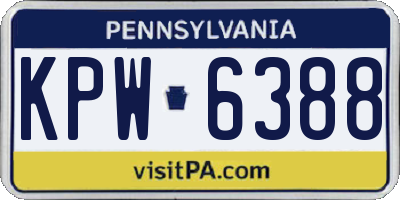 PA license plate KPW6388