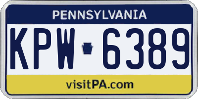 PA license plate KPW6389