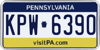 PA license plate KPW6390