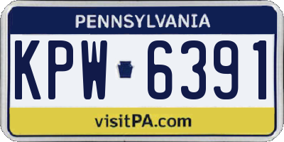 PA license plate KPW6391