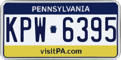 PA license plate KPW6395