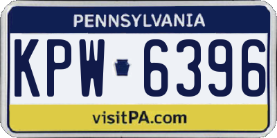 PA license plate KPW6396