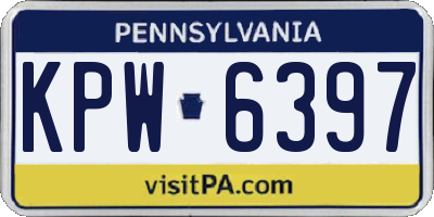 PA license plate KPW6397