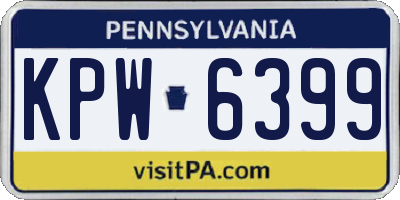 PA license plate KPW6399