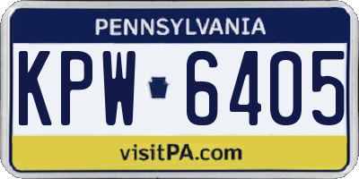 PA license plate KPW6405
