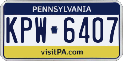PA license plate KPW6407