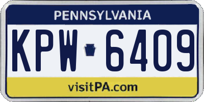 PA license plate KPW6409