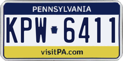 PA license plate KPW6411
