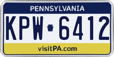 PA license plate KPW6412