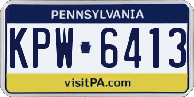 PA license plate KPW6413