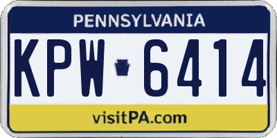 PA license plate KPW6414