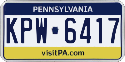 PA license plate KPW6417