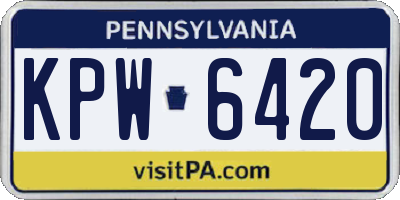 PA license plate KPW6420