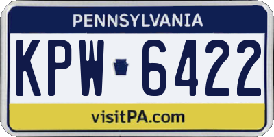 PA license plate KPW6422