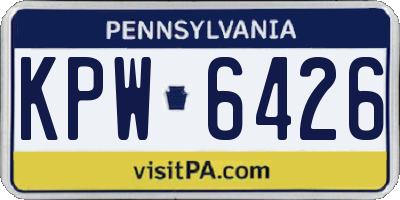 PA license plate KPW6426