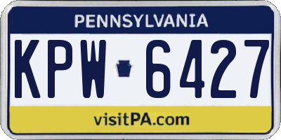 PA license plate KPW6427