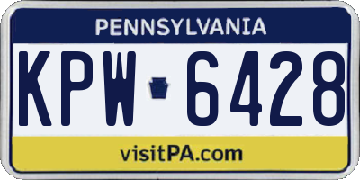 PA license plate KPW6428